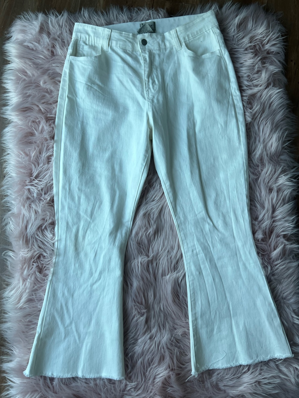 Y2K Charlie Paige White Flare Jeans Large Very Stretchy